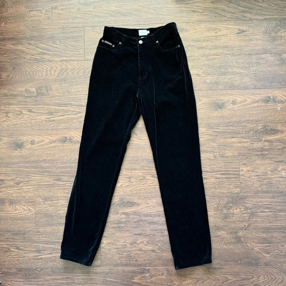 Calvin Klein Velvet Black High Rise Straight Leg Stretch Jeans Women’s Size 4
